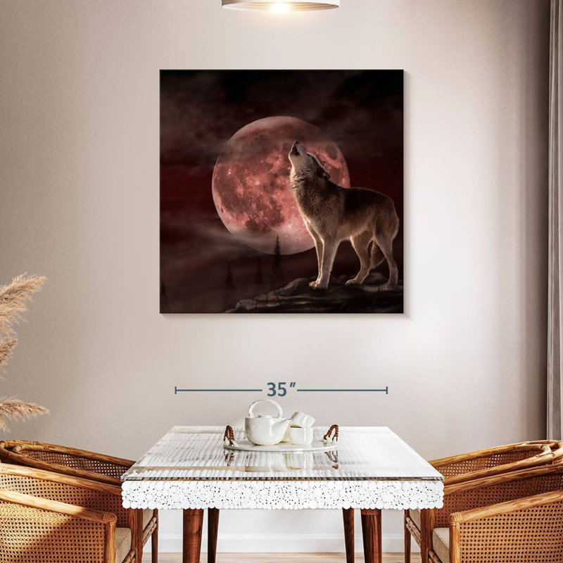 Brampt Wolf Moon Howling, 39" H x 39" W