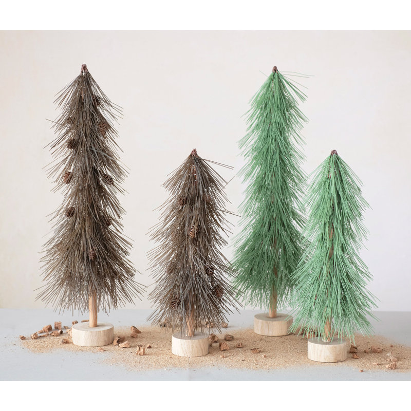 Plastic Tree with Wood Base