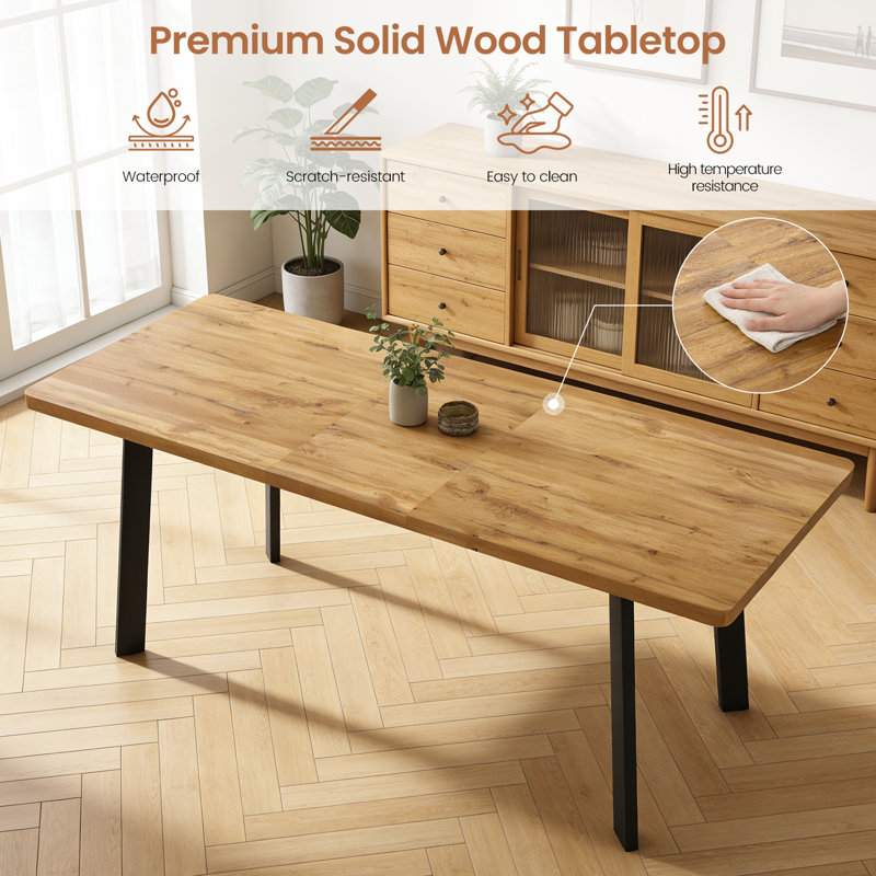 63.1-78.8'' Extendable Dining Table Set,7-Piece Modern Kitchen Table with 6 Upholstered Dining Chairs , Brown