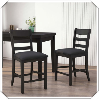 Ensemble de 2 tabourets de comptoir en bois rembourrés Farmhouse