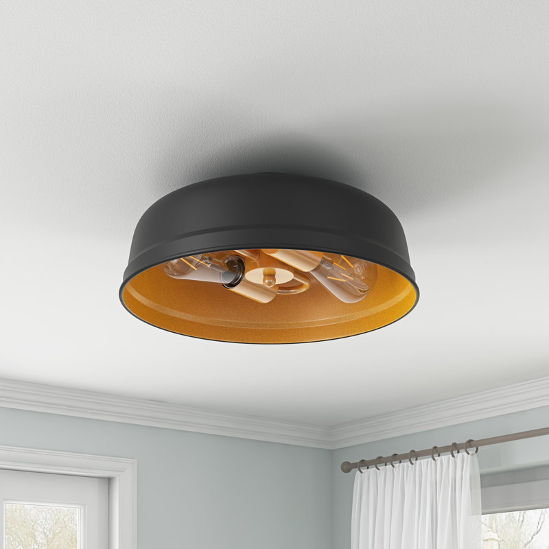 Luminaire encastré industriel moderne en métal à 2 lumières Cyaira E26