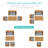  4-Piece Outdoor Wicker Patio Conversation Furniture Set W/ Table, Cushions - Natural/Cement Gray-468411638