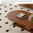 Simple oval-shaped solid wood coffee table-112745385