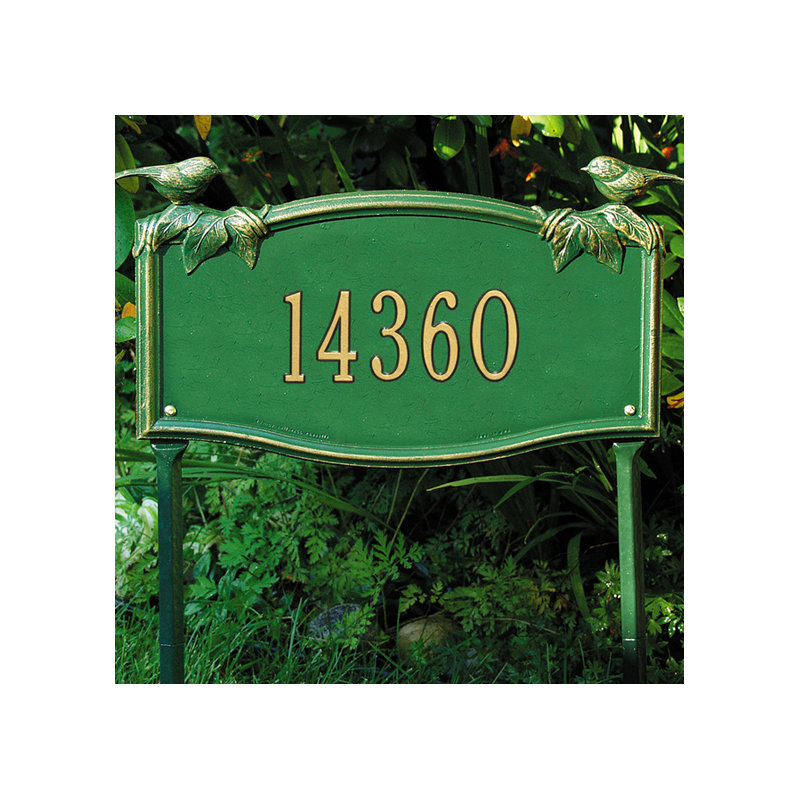 Chickadee 1-Line Lawn Address Sign, Yes, Antique Copper