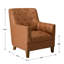 29.5'' W Top-Grain Genuine Leather Upholstered Armchair-494861743
