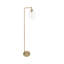 Lampe sur pied arquée en métal 61 po avec abat-jour en verre Liza pour les salons, les chambres et les bureaux