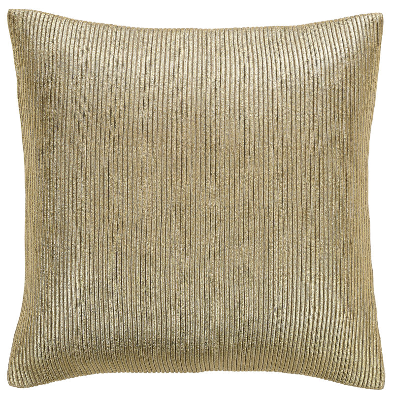 Pintuck Gold Foil Feather Down Fall Pillow Cover with Insert