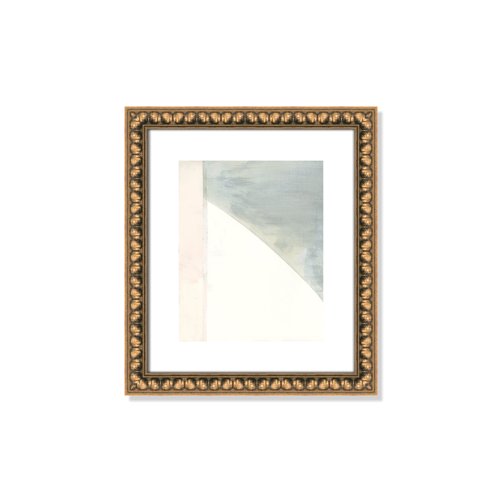 In Neutral I - Painting Print, 15" H x 13" W x 1.13" D, Gold Bead Framed Paper