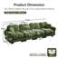 Ensemble de canapé modulaire surdimensionné en chenille avec coussins, vert sauge-1775610281-1775610285