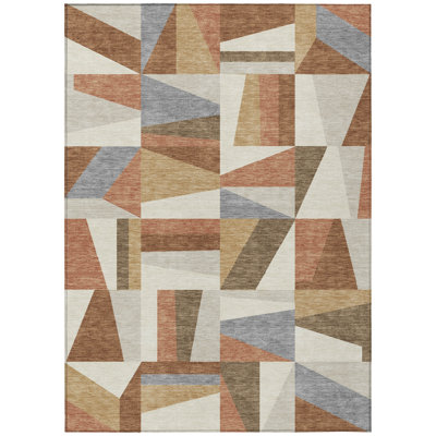 Machine Washable Indoor/Outdoor Chantille ACN2327 Geometric Rug