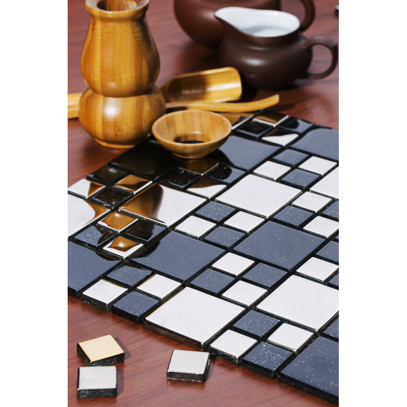 Rousha Glossy Tile, Silver