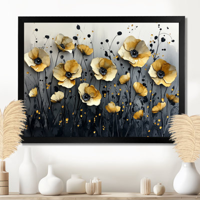 Murlin Golden Desert Blossom of Wildflowers - Art mural fleurs sauvages