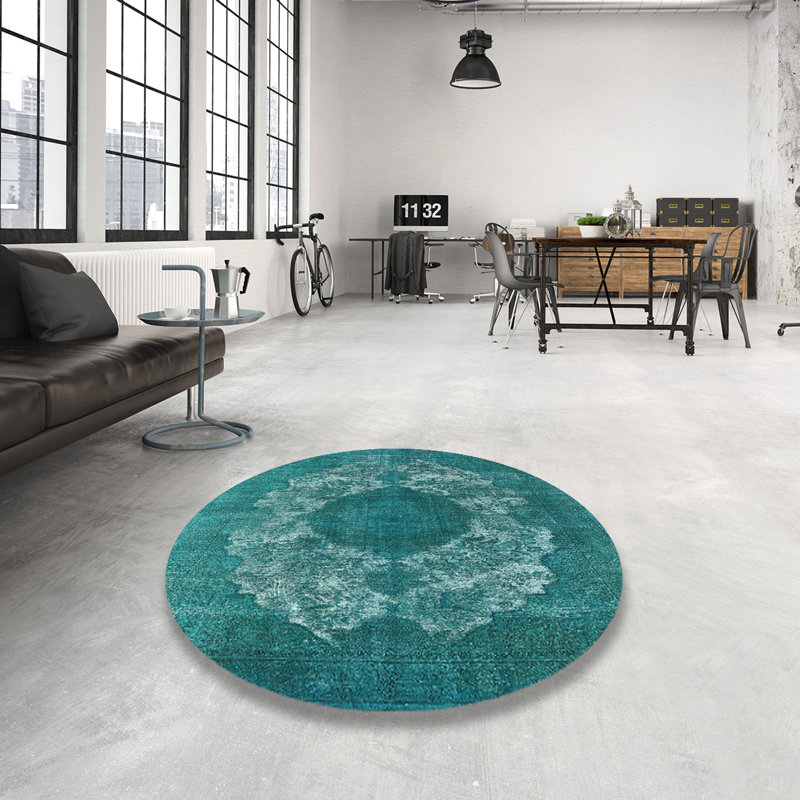 Tapis marocain tissé à la machine, Rond 3 pi