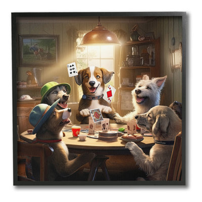 Dogs & Magic Tricks Framed Giclee Art by Jim Baldwin