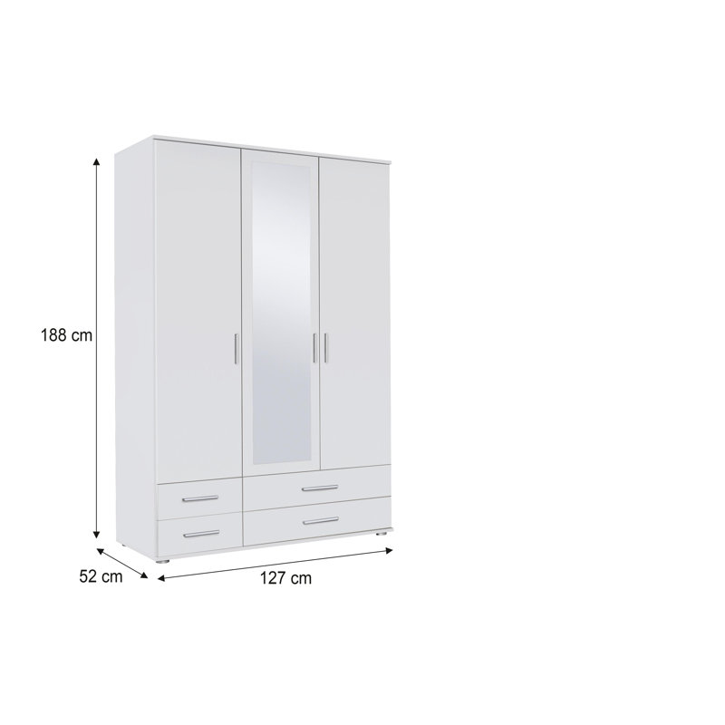 Laffitte 3 Door Wardrobe, Alpine White