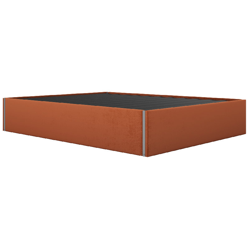 Sapan Upholstered Bed, Velvet Rust, Twin