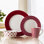 Pfaltzgraff Everyday Kenna Red 16-Piece Porcelain Dinnerware Set, Service for 4