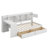 Wooden L-Shape Daybed With Storage Cabinets And Two Storage Drawers, Multi-Functional Bed With Study Desk And Built-In Bookshelf-1388637490-1388637489
