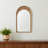 48" Light Brown Solid Wood Arch Framed Accent Mirror