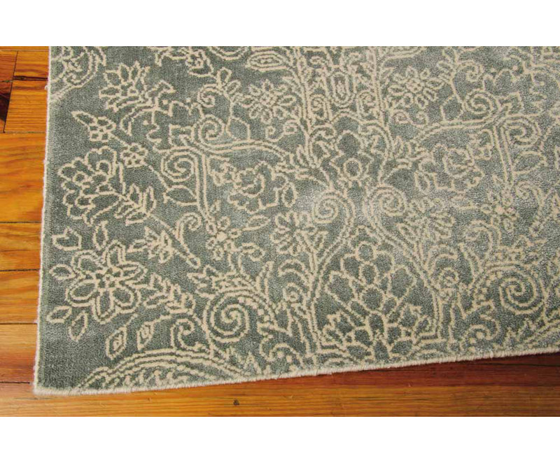 Platine Floral Area Rug in Marine/Beige, Rectangle 9'3" x 12'9"