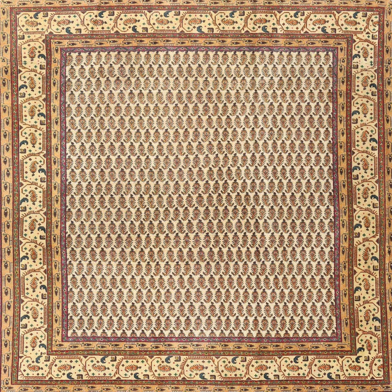 Tapis beige/brun, Carré 4 pi