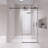 56" - 60" W X 76" H Single Sliding Frameless Shower Door With 1/4" (6Mm) Tempered Glass-120095932