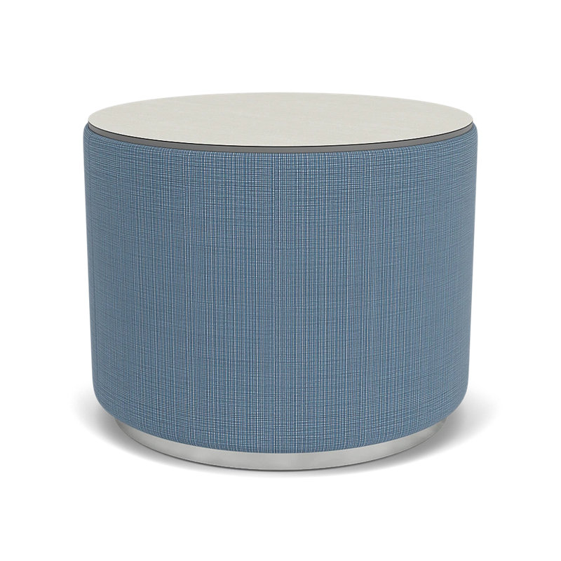 Table de réception avec plateau en stratifié Darsey, 16", Argent; marine clair Chambray, Sergé blanc