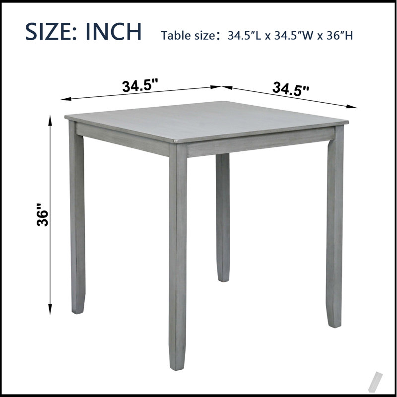 Table de salle à manger compacte en bois, parfaite pour les petits espaces et les repas de 4 personnes, à hauteur de comptoir SEULEMENT