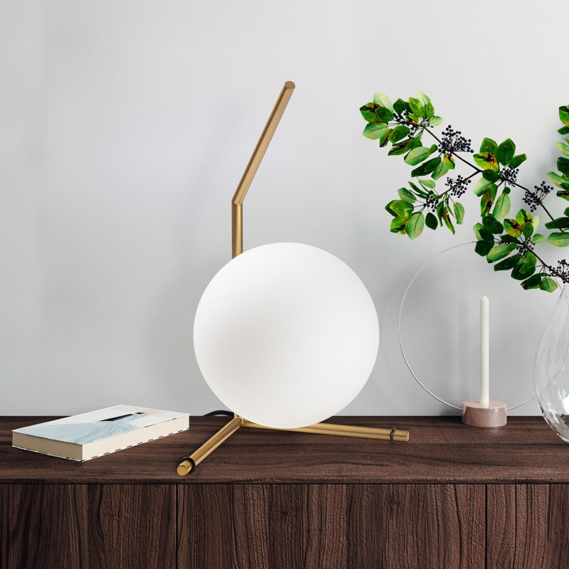 Elegant Gold Table Lamp with Metal Body, 9.1 x 11.0 x 16.5 inches | 7.9 in Diameter Shade | 6.6 ft Cable with On/Off Switch | Modern Novelty Design, IP20 | Perfect for Home & Office Decor, Bulb Not Included