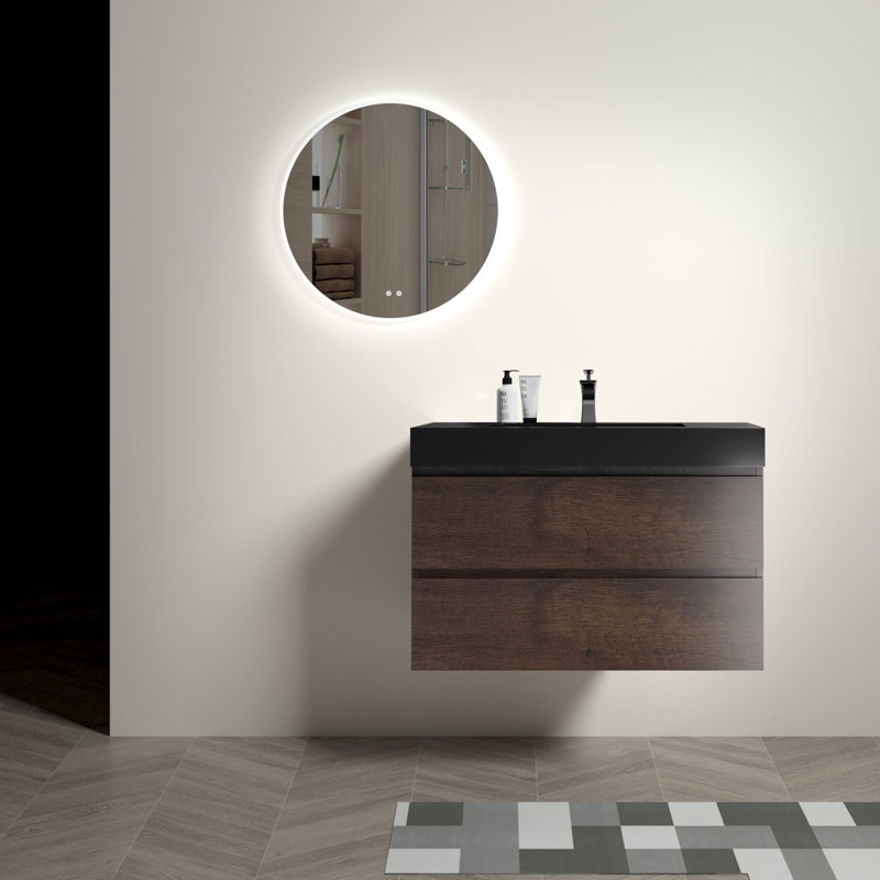 Élégant bassin noir mat - Complétant les salles de bain modernes et élégantes intégrées