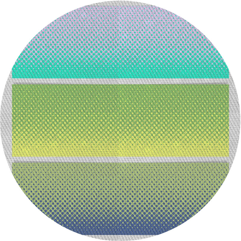 Tapis vert / jaune Power Loom, Rond 3 pi