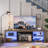Kruszewski 70 In. TV Stand Fits TVs Up To 75 In. with LED Lights Glass Shelves and Open Storage-256153650
