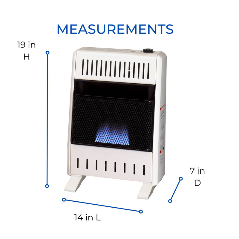 ProCom Heating Natural Gas Ventless Blue Flame Heater With Base Feet - 10,000 BTU, Manual Control - Model# MN100HBA-B
