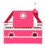 Lit mezzanine double avec tente et tour Slide - Rose