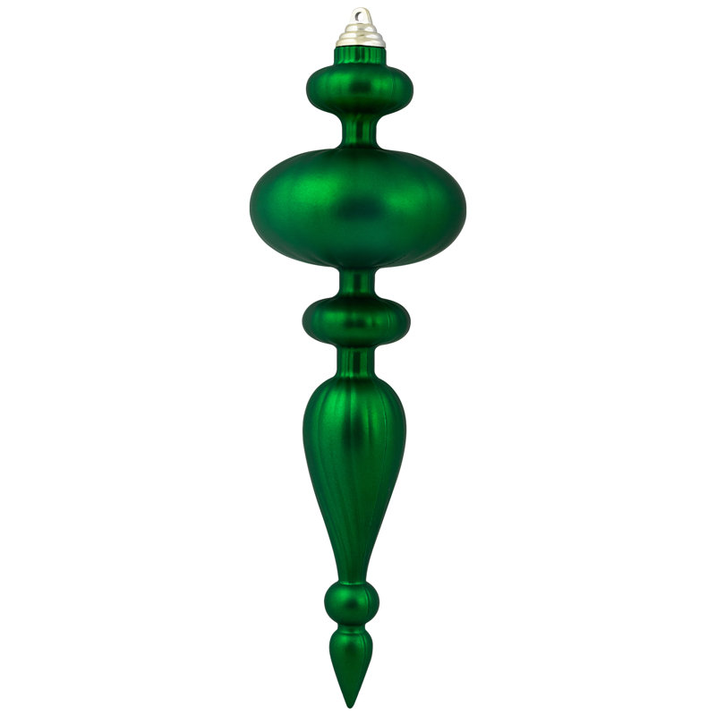 Ornements de Noël en forme de fleuron incassable de taille commerciale - 14 po - ensemble de 4, 14" H x 4" W x 4" D, Vert