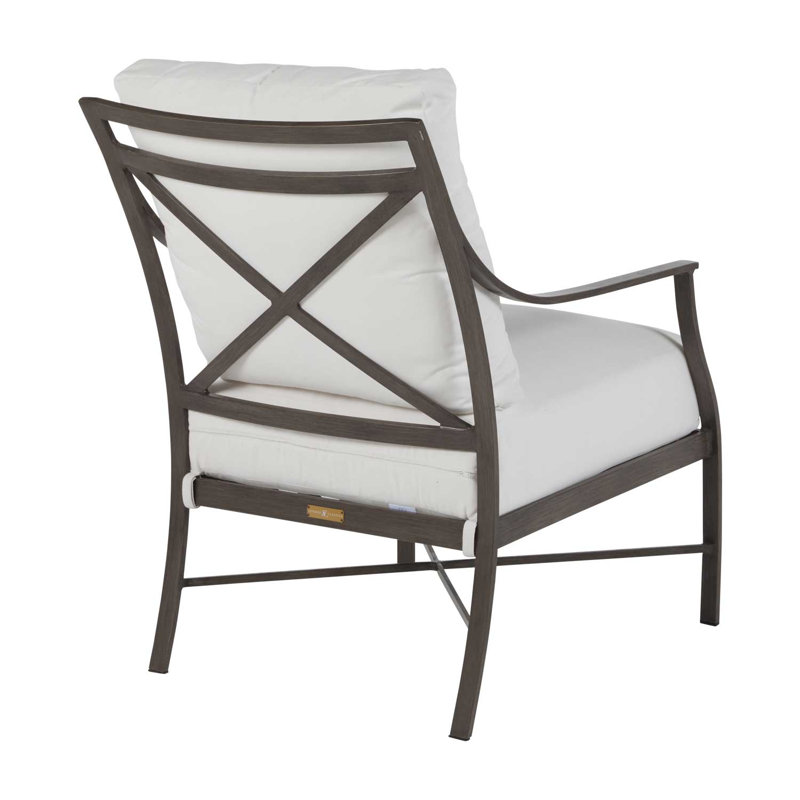 Monaco Arm Chair with Cushions, Natural White, No Welt, Slate Gray