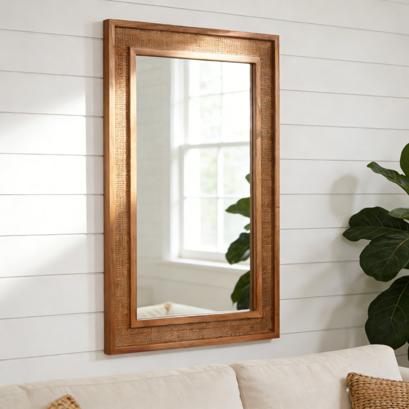 Miroir mural Rustic, L 20 po x H 30 po, Brun jaunâtre