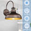 Applique murale extérieure noire de style industriel, 34 cm (13,5 po), avec détecteur de mouvement infrarouge, lot de 2.-572979050