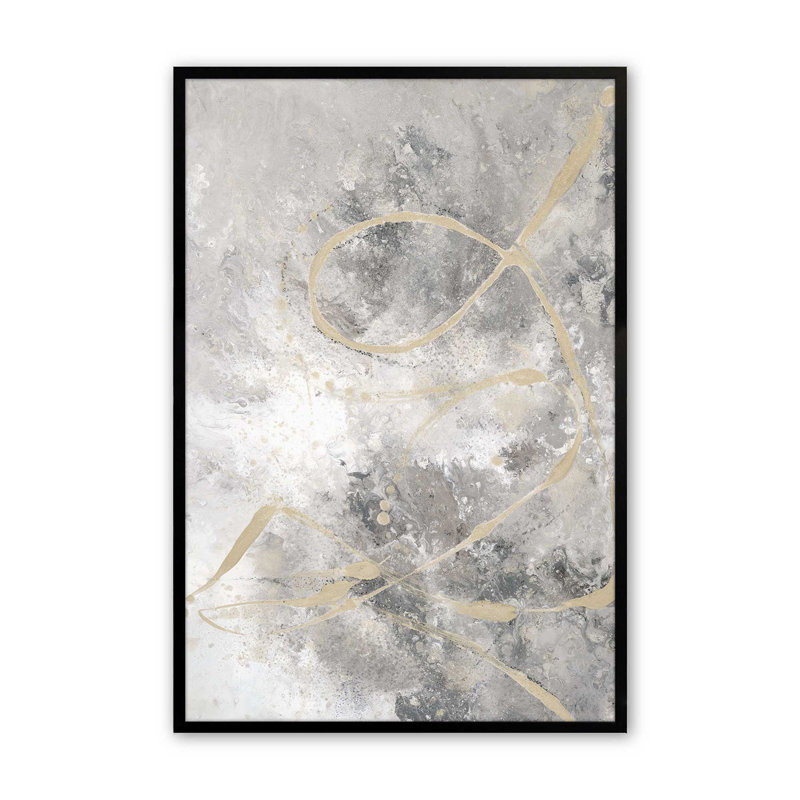 Gilded Whispers v3 Print, Satin Black Single Picture Framed Paper, 15" H x 12" W x 1.25" D