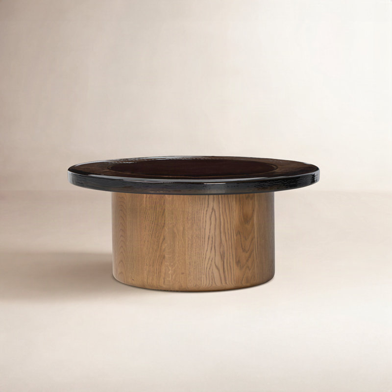 Shira Coffee Table-Smoked Brown Cast Glass, Smoked Brown Cast Glass