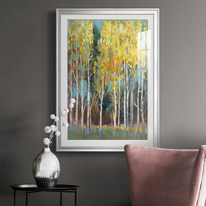 " Aspen Grove II ", 36.5" H x 26.5" W x 1" D, Silver Framed