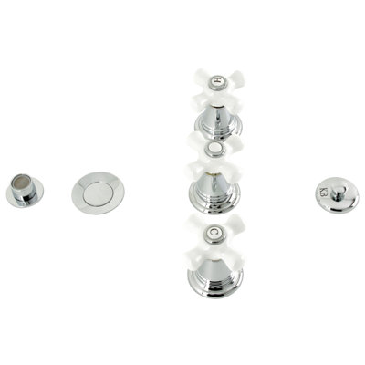 Victorian Three-Handle Widespread Vertical Bidet Faucet