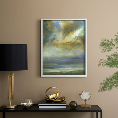 Breaking Clouds Framed Print - Solid Wood