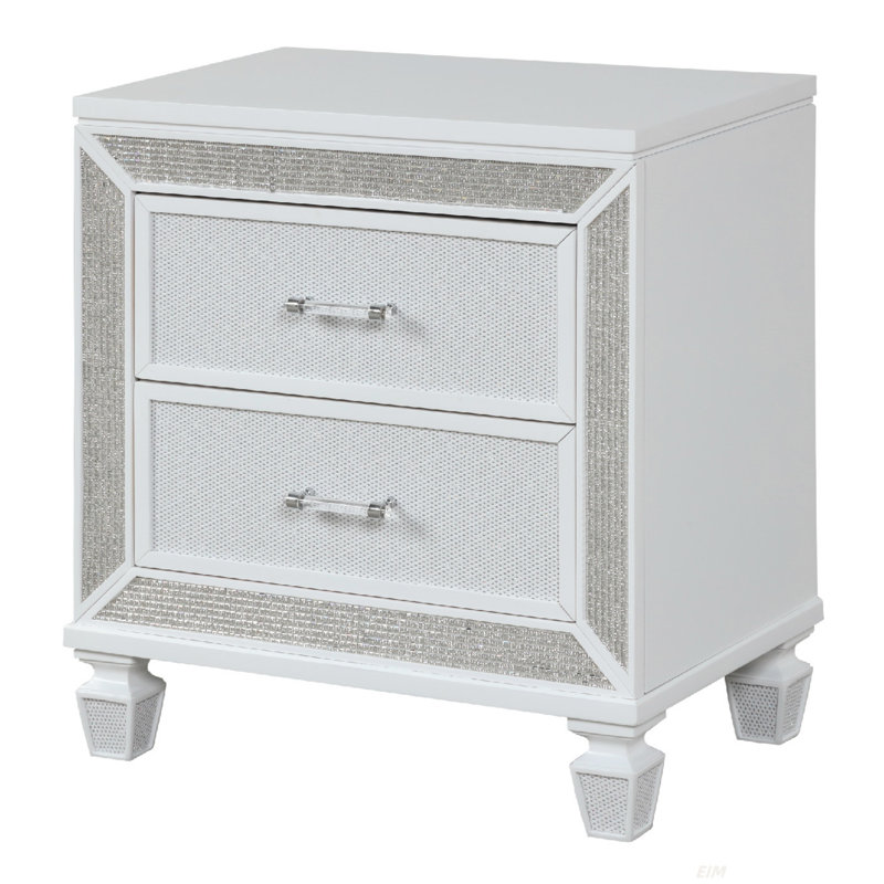 Table de chevet 2 tiroirs Crystal