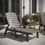 Ensemble Adirondack commercial intérieur et extérieur 3 pièces Merlene avec 2 chaises longues et table d'appoint