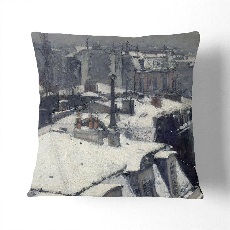 Rooftops in the Snow Vol.2 Scatter Cushion, 55cm H x 55cm W x 20cm D, Stone