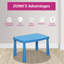 Table pour enfants, table rectangulaire en plastique pour enfants, école, maison, jeu, lecture, jardin d'enfants
