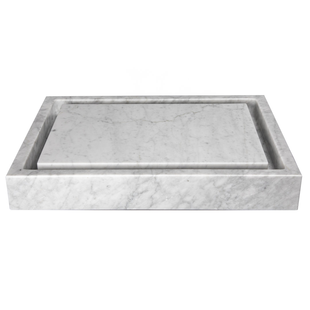 Eden Bath Infinity 16'' White Stone Rectangular Bathroom Sink Eden Bath