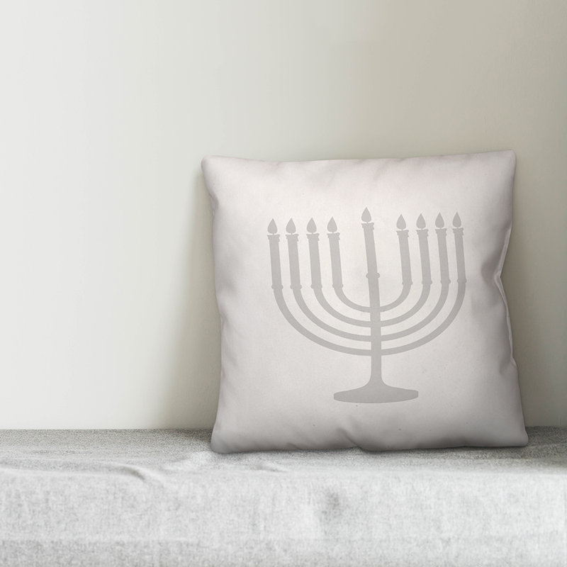  Housse de coussin Menorah, 18 po x 18 po, Polyester/ Bourre en polyester