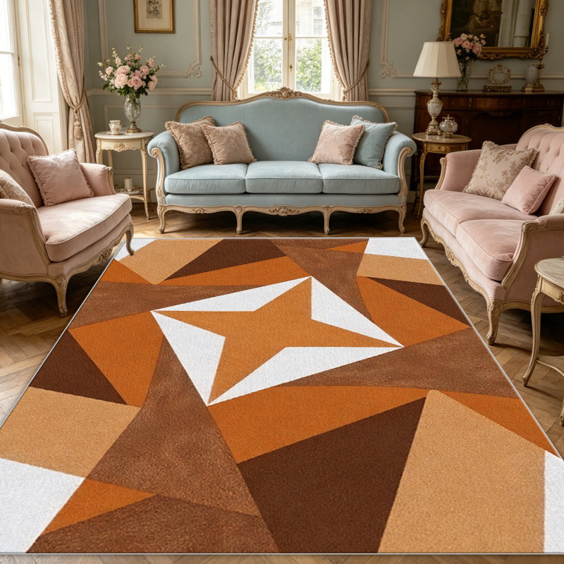 Orange Star carpet-easy to clean, machine-washable, soft and comfortable; suitable for door mats, kitchens, living rooms, bedrooms, corridors, and laundry areas. Easy to clean, durable carpet for home decoration.